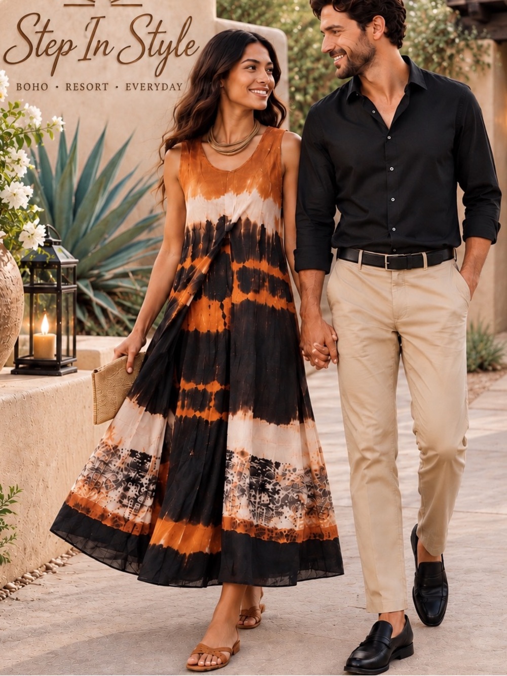 Step In Style,Boho Layered Dress Lagenlook Overlay Panel Desert Flowy Size S